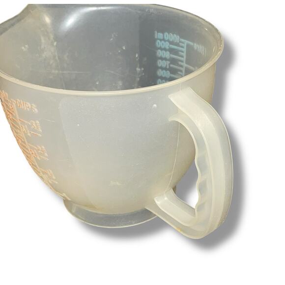 Vintage Tupperware Mix N Store Measuring Bowl 4 Cups Pitcher 32 oz 1288 1 Liter - Picture 9 of 12